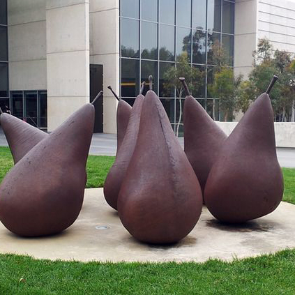 outdoor large garden corten pear sculptures